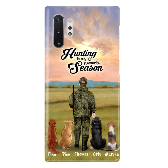 Custom Personalized Hunting Phone Case - Man/Woman With Upto 4 Dogs - Phone Case For iPhone And Samsung - 4168OK