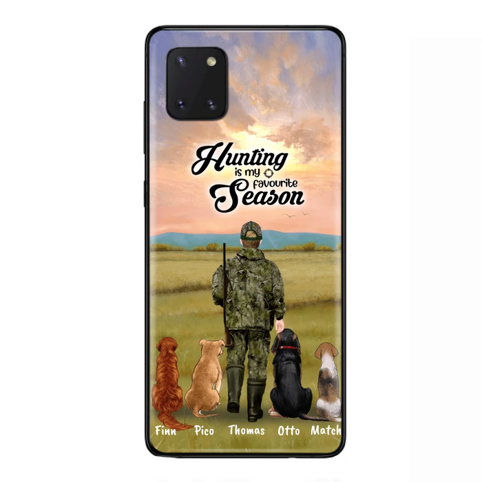 Custom Personalized Hunting Phone Case - Man/Woman With Upto 4 Dogs - Phone Case For iPhone And Samsung - 4168OK