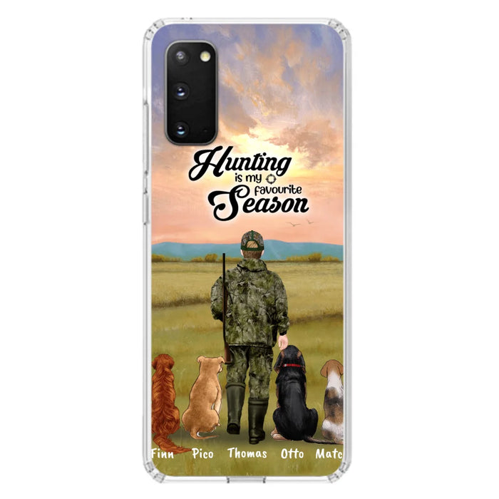 Custom Personalized Hunting Phone Case - Man/Woman With Upto 4 Dogs - Phone Case For iPhone And Samsung - 4168OK