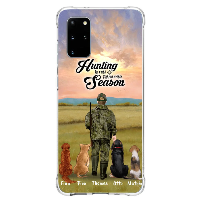 Custom Personalized Hunting Phone Case - Man/Woman With Upto 4 Dogs - Phone Case For iPhone And Samsung - 4168OK