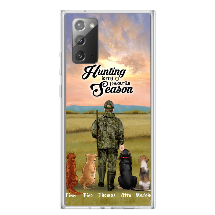 Custom Personalized Hunting Phone Case - Man/Woman With Upto 4 Dogs - Phone Case For iPhone And Samsung - 4168OK