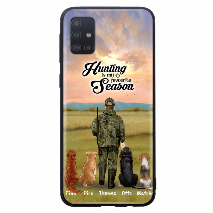 Custom Personalized Hunting Phone Case - Man/Woman With Upto 4 Dogs - Phone Case For iPhone And Samsung - 4168OK