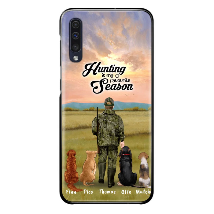 Custom Personalized Hunting Phone Case - Man/Woman With Upto 4 Dogs - Phone Case For iPhone And Samsung - 4168OK