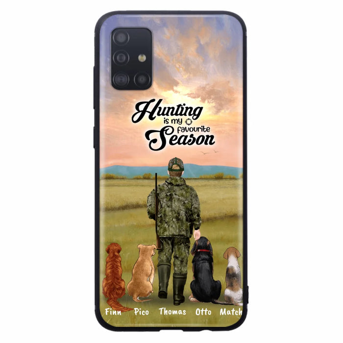 Custom Personalized Hunting Phone Case - Man/Woman With Upto 4 Dogs - Phone Case For iPhone And Samsung - 4168OK