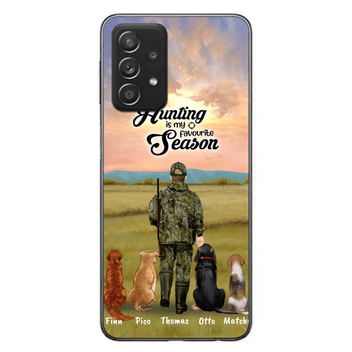 Custom Personalized Hunting Phone Case - Man/Woman With Upto 4 Dogs - Phone Case For iPhone And Samsung - 4168OK