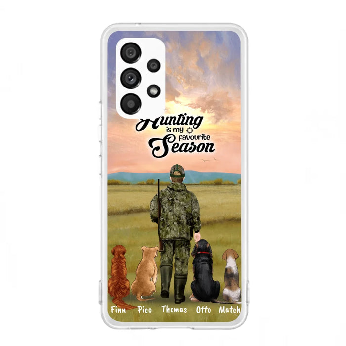 Custom Personalized Hunting Phone Case - Man/Woman With Upto 4 Dogs - Phone Case For iPhone And Samsung - 4168OK