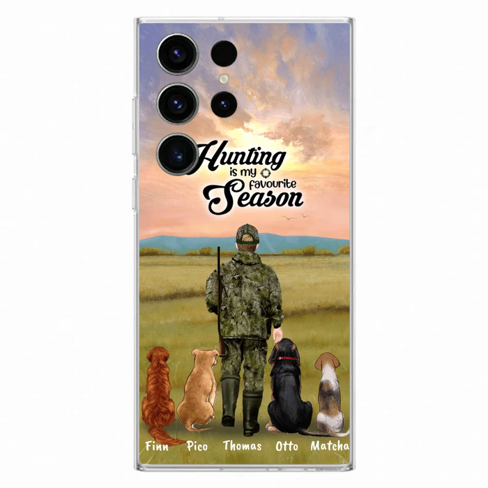 Custom Personalized Hunting Phone Case - Man/Woman With Upto 4 Dogs - Phone Case For iPhone And Samsung - 4168OK