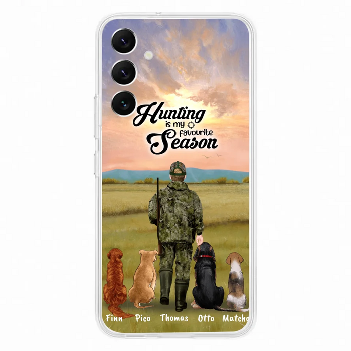 Custom Personalized Hunting Phone Case - Man/Woman With Upto 4 Dogs - Phone Case For iPhone And Samsung - 4168OK