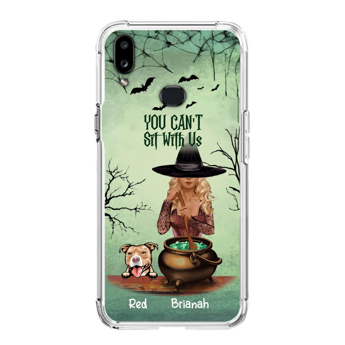 Custom Personalized Dog And Witch Phone Case - Upto 4 Dogs - You Can't Sit With Us -  Phone Case For iPhone and Samsung