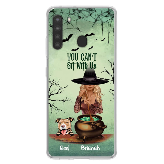 Custom Personalized Dog And Witch Phone Case - Upto 4 Dogs - You Can't Sit With Us -  Phone Case For iPhone and Samsung