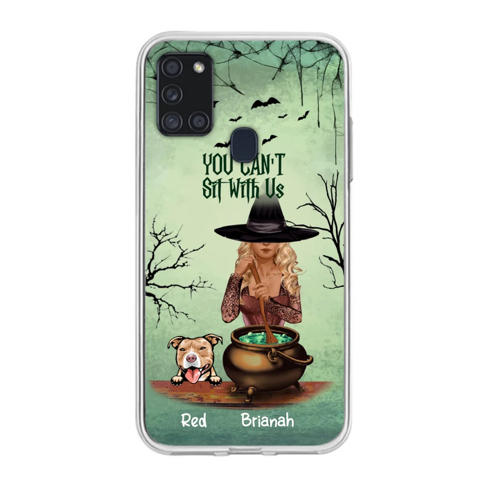 Custom Personalized Dog And Witch Phone Case - Upto 4 Dogs - You Can't Sit With Us -  Phone Case For iPhone and Samsung