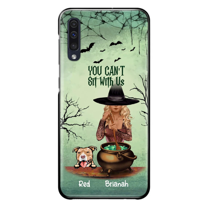 Custom Personalized Dog And Witch Phone Case - Upto 4 Dogs - You Can't Sit With Us -  Phone Case For iPhone and Samsung