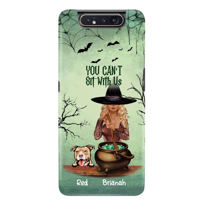 Custom Personalized Dog And Witch Phone Case - Upto 4 Dogs - You Can't Sit With Us -  Phone Case For iPhone and Samsung