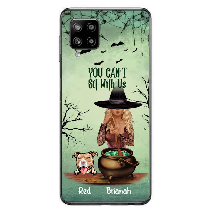 Custom Personalized Dog And Witch Phone Case - Upto 4 Dogs - You Can't Sit With Us -  Phone Case For iPhone and Samsung