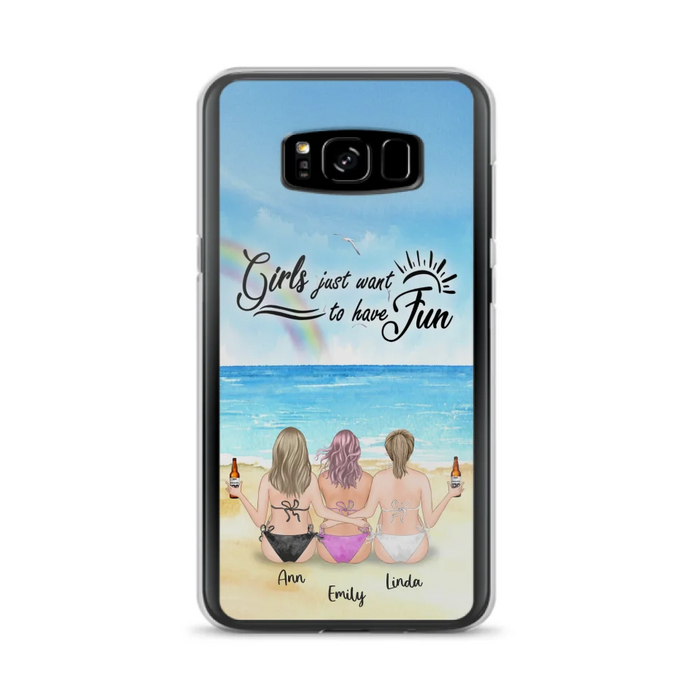 Personalized Best Friends Phone Case - Upto 3 Besties - Girls Just Want To Have Fun