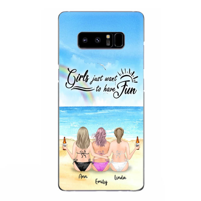 Personalized Best Friends Phone Case - Upto 3 Besties - Girls Just Want To Have Fun