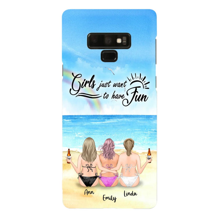 Personalized Best Friends Phone Case - Upto 3 Besties - Girls Just Want To Have Fun