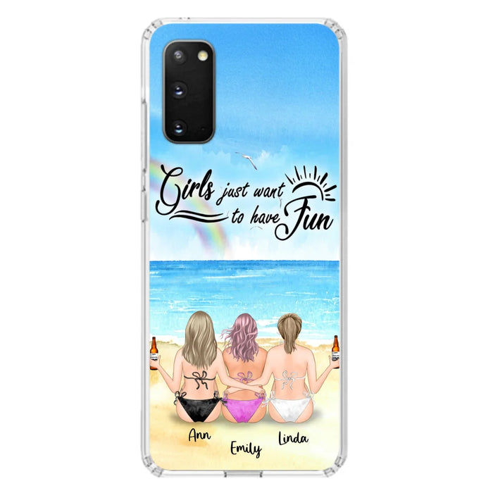 Personalized Best Friends Phone Case - Upto 3 Besties - Girls Just Want To Have Fun