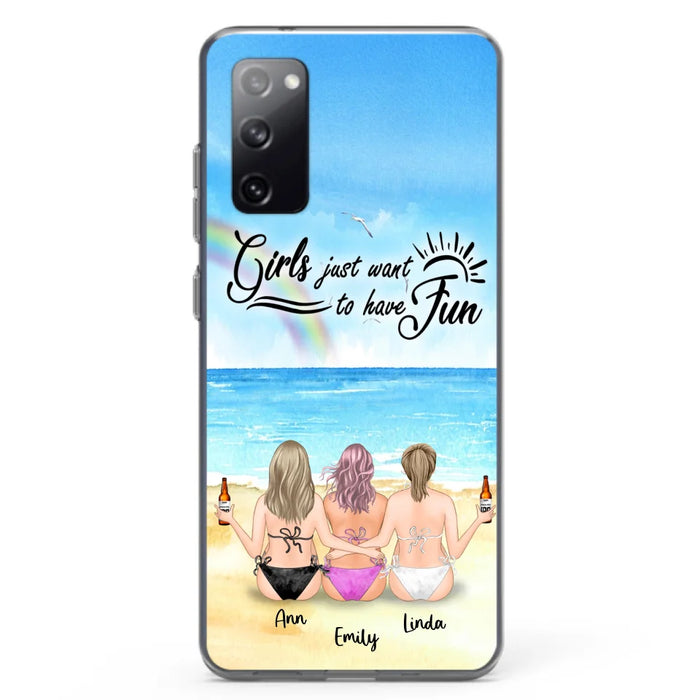 Personalized Best Friends Phone Case - Upto 3 Besties - Girls Just Want To Have Fun