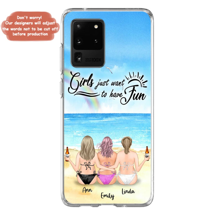 Personalized Best Friends Phone Case - Upto 3 Besties - Girls Just Want To Have Fun