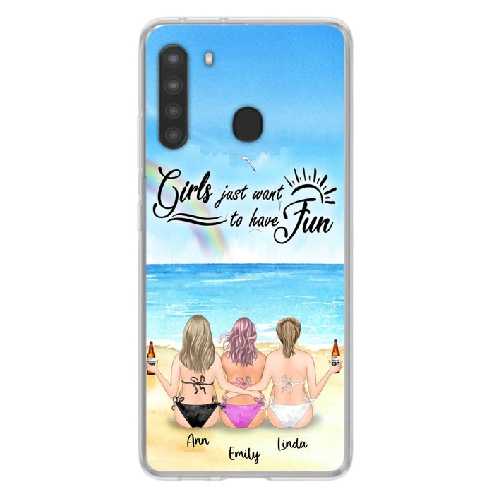 Personalized Best Friends Phone Case - Upto 3 Besties - Girls Just Want To Have Fun