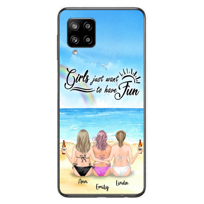 Personalized Best Friends Phone Case - Upto 3 Besties - Girls Just Want To Have Fun