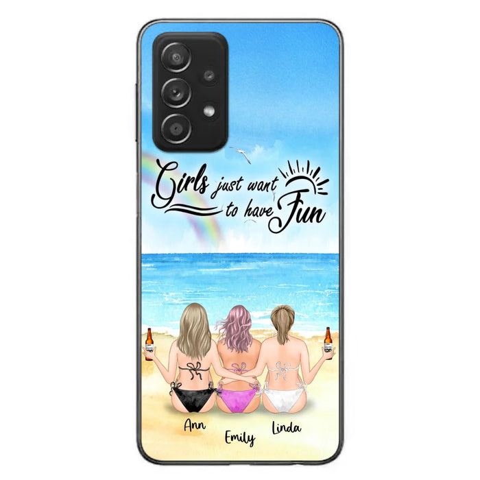 Personalized Best Friends Phone Case - Upto 3 Besties - Girls Just Want To Have Fun