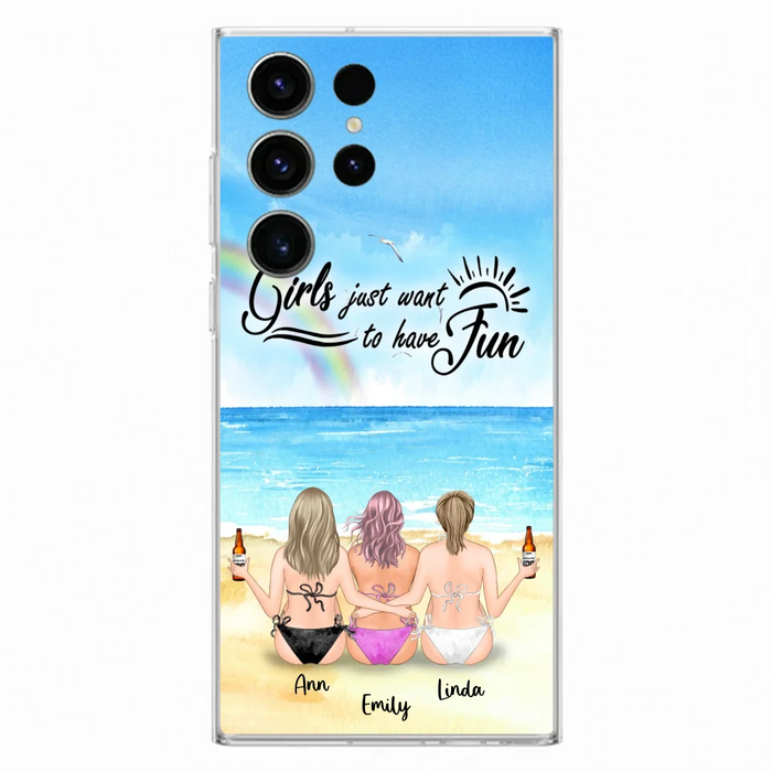 Personalized Best Friends Phone Case - Upto 3 Besties - Girls Just Want To Have Fun