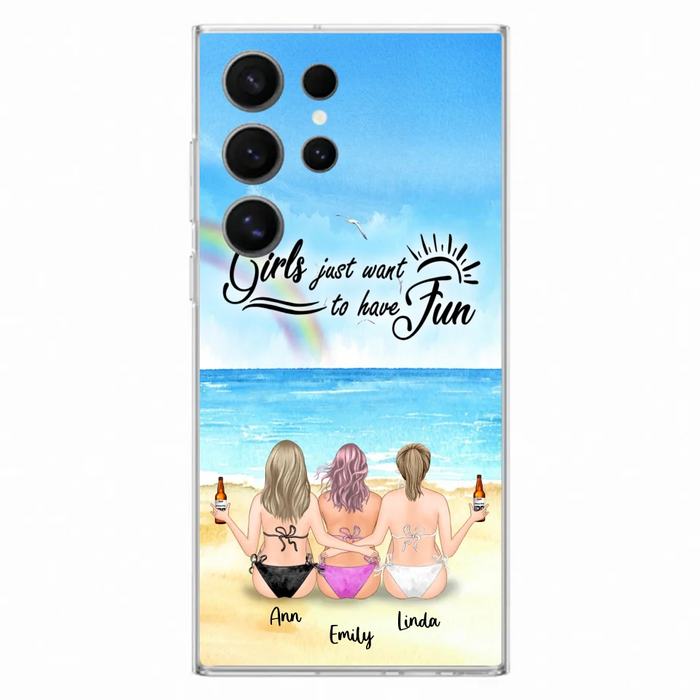 Personalized Best Friends Phone Case - Upto 3 Besties - Girls Just Want To Have Fun