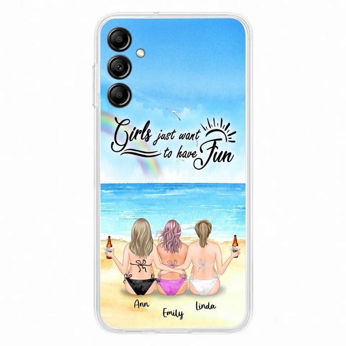 Personalized Best Friends Phone Case - Upto 3 Besties - Girls Just Want To Have Fun