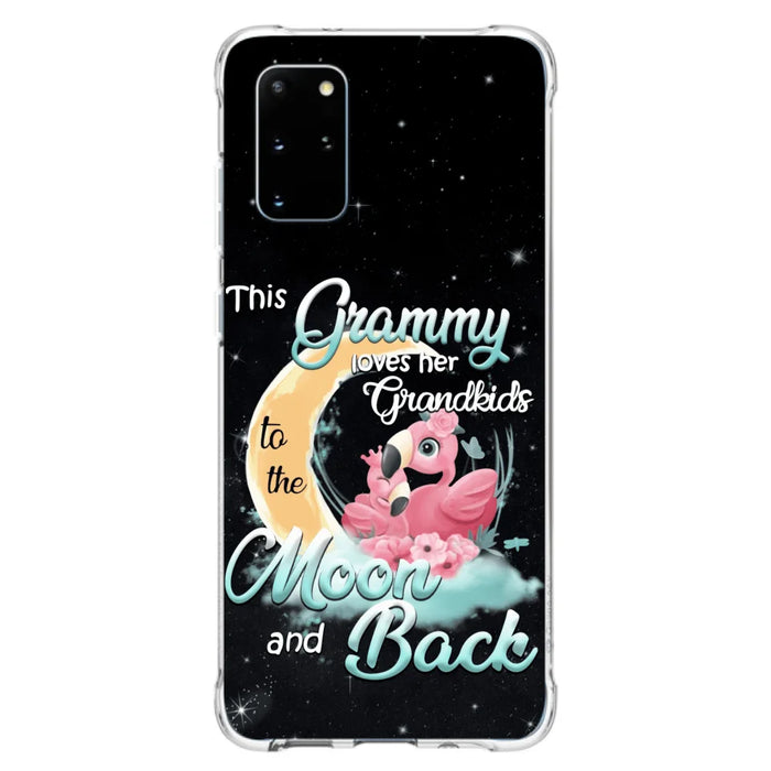 Custom Personalized Grandma Flamingo Phone Case - This Grammy Loves Her Grandkids To The Moon And Back - For iPhone And Samsung Phone Case - HWDFYR