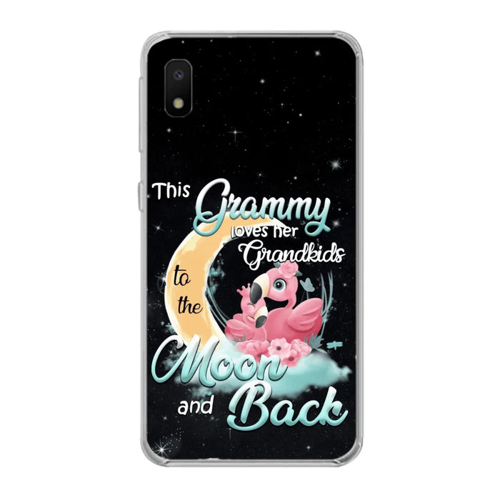 Custom Personalized Grandma Flamingo Phone Case - This Grammy Loves Her Grandkids To The Moon And Back - For iPhone And Samsung Phone Case - HWDFYR