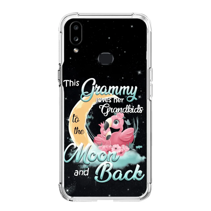 Custom Personalized Grandma Flamingo Phone Case - This Grammy Loves Her Grandkids To The Moon And Back - For iPhone And Samsung Phone Case - HWDFYR