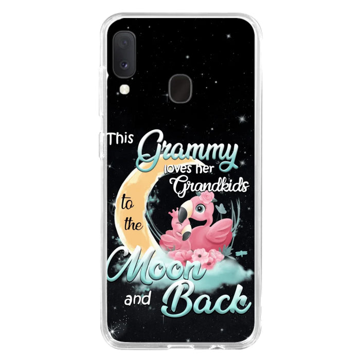 Custom Personalized Grandma Flamingo Phone Case - This Grammy Loves Her Grandkids To The Moon And Back - For iPhone And Samsung Phone Case - HWDFYR