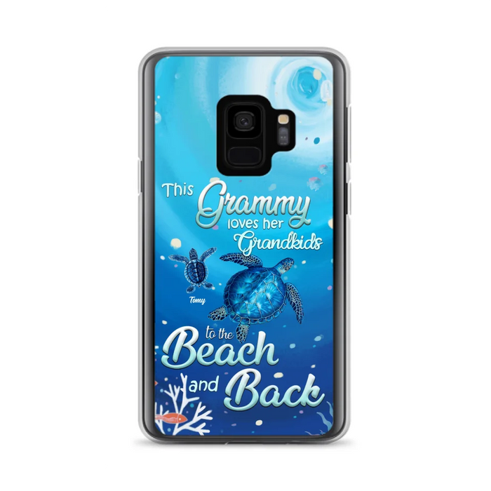 Custom Personalized Grandma Turtle Phone Case - Upto 6 Turtles - This Grammy Loves Her Grandkids To The Beach And Back - For iPhone And Samsung Phone Case - HWDFYR