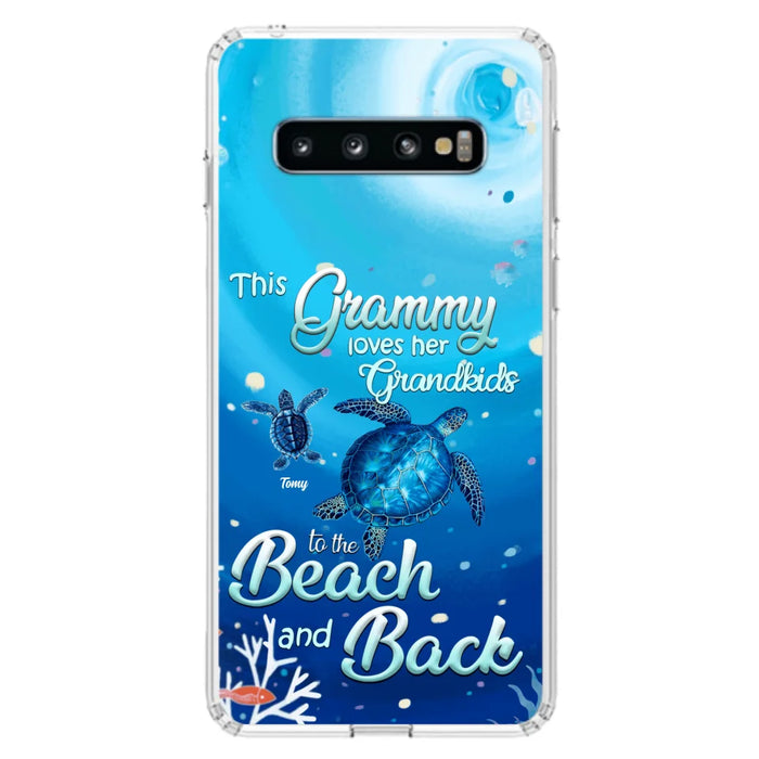 Custom Personalized Grandma Turtle Phone Case - Upto 6 Turtles - This Grammy Loves Her Grandkids To The Beach And Back - For iPhone And Samsung Phone Case - HWDFYR