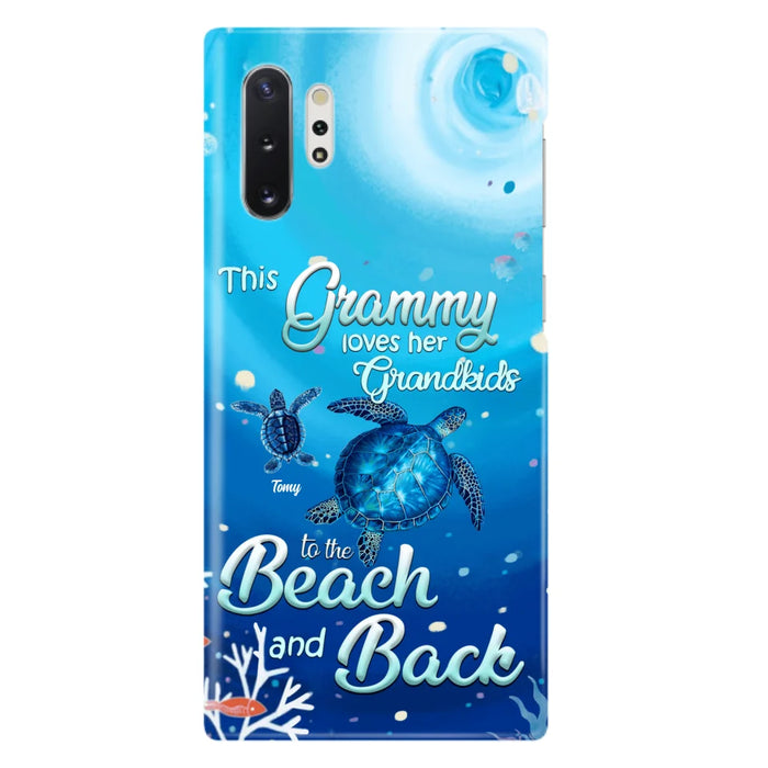 Custom Personalized Grandma Turtle Phone Case - Upto 6 Turtles - This Grammy Loves Her Grandkids To The Beach And Back - For iPhone And Samsung Phone Case - HWDFYR