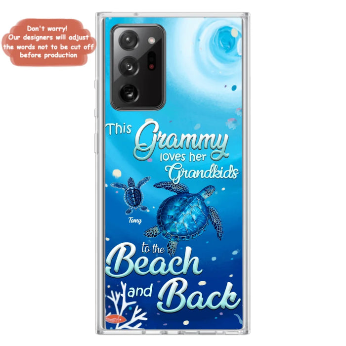 Custom Personalized Grandma Turtle Phone Case - Upto 6 Turtles - This Grammy Loves Her Grandkids To The Beach And Back - For iPhone And Samsung Phone Case - HWDFYR