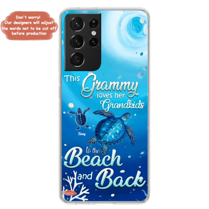 Custom Personalized Grandma Turtle Phone Case - Upto 6 Turtles - This Grammy Loves Her Grandkids To The Beach And Back - For iPhone And Samsung Phone Case - HWDFYR