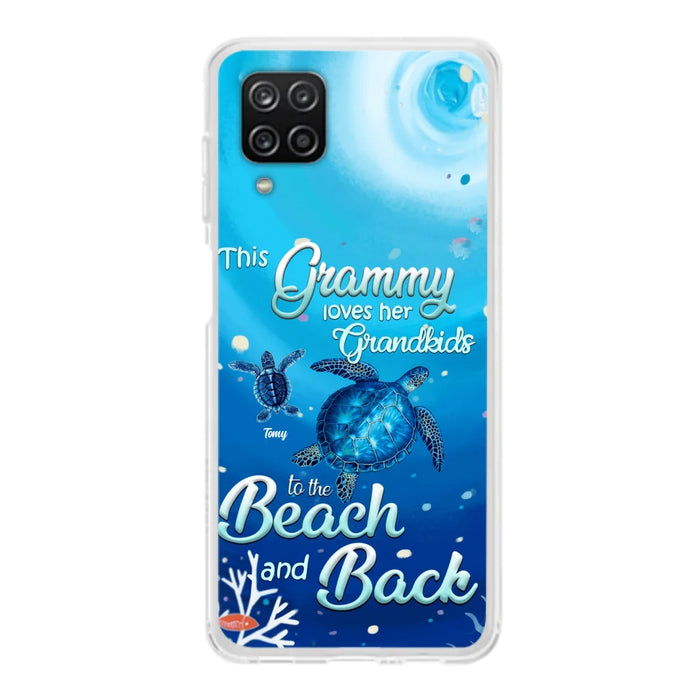 Custom Personalized Grandma Turtle Phone Case - Upto 6 Turtles - This Grammy Loves Her Grandkids To The Beach And Back - For iPhone And Samsung Phone Case - HWDFYR