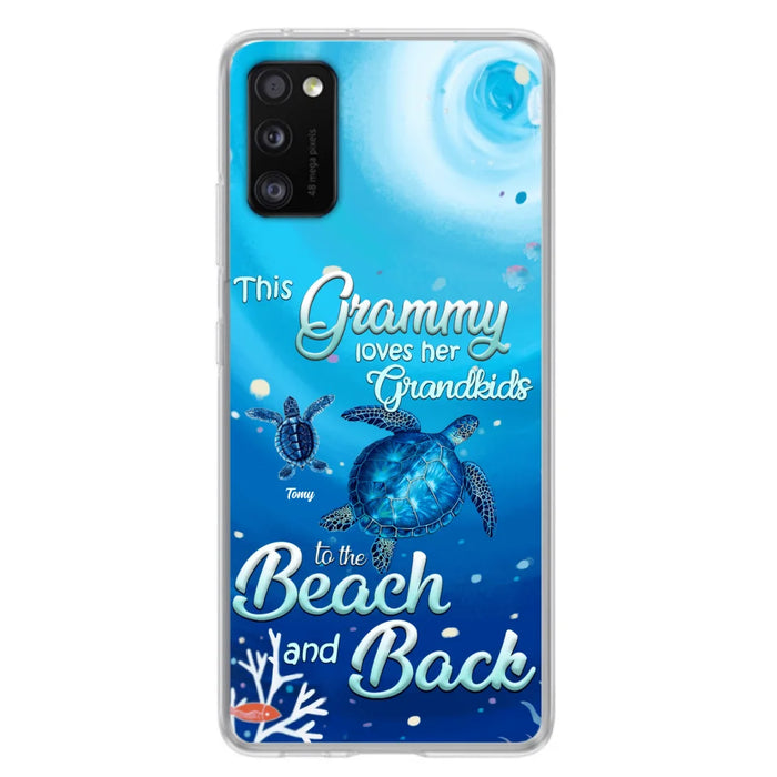 Custom Personalized Grandma Turtle Phone Case - Upto 6 Turtles - This Grammy Loves Her Grandkids To The Beach And Back - For iPhone And Samsung Phone Case - HWDFYR