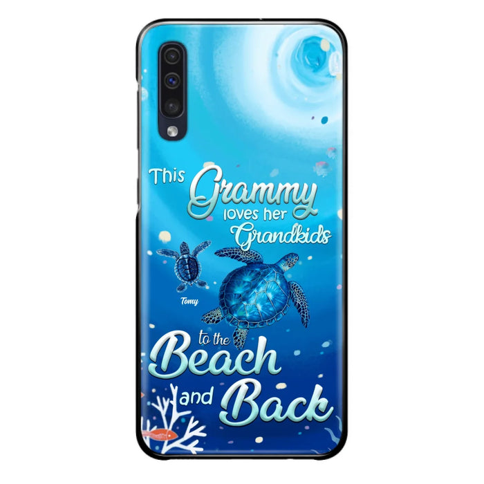 Custom Personalized Grandma Turtle Phone Case - Upto 6 Turtles - This Grammy Loves Her Grandkids To The Beach And Back - For iPhone And Samsung Phone Case - HWDFYR