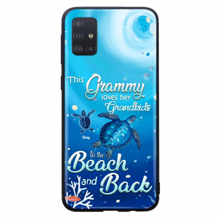 Custom Personalized Grandma Turtle Phone Case - Upto 6 Turtles - This Grammy Loves Her Grandkids To The Beach And Back - For iPhone And Samsung Phone Case - HWDFYR