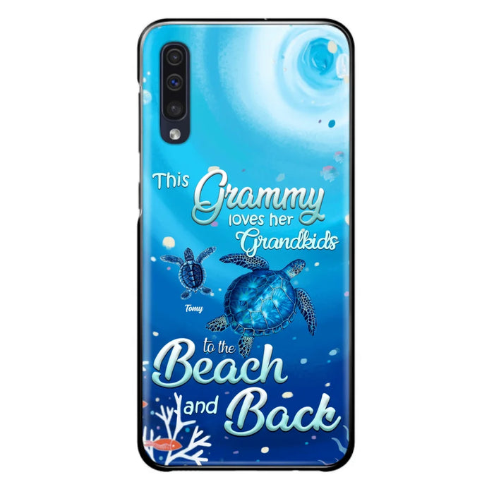 Custom Personalized Grandma Turtle Phone Case - Upto 6 Turtles - This Grammy Loves Her Grandkids To The Beach And Back - For iPhone And Samsung Phone Case - HWDFYR