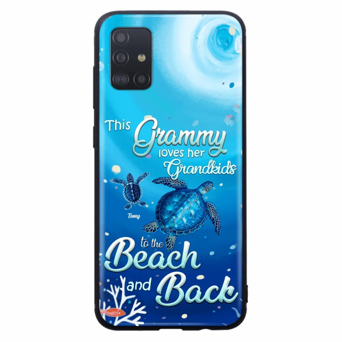 Custom Personalized Grandma Turtle Phone Case - Upto 6 Turtles - This Grammy Loves Her Grandkids To The Beach And Back - For iPhone And Samsung Phone Case - HWDFYR