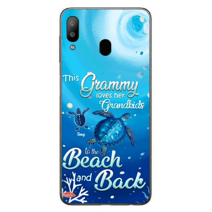 Custom Personalized Grandma Turtle Phone Case - Upto 6 Turtles - This Grammy Loves Her Grandkids To The Beach And Back - For iPhone And Samsung Phone Case - HWDFYR