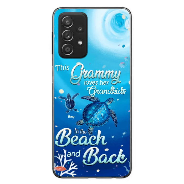 Custom Personalized Grandma Turtle Phone Case - Upto 6 Turtles - This Grammy Loves Her Grandkids To The Beach And Back - For iPhone And Samsung Phone Case - HWDFYR