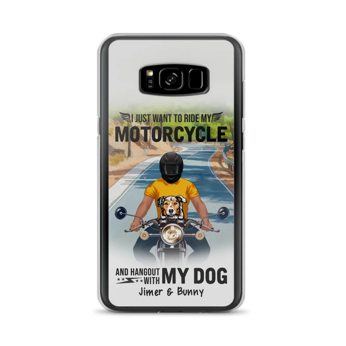 Custom Personalized Dog With Biker Phone Case - Upto 3 Dogs - Gifts For Dog Lover - Hangout With My Dog - Phone Case For iPhone And Samsung