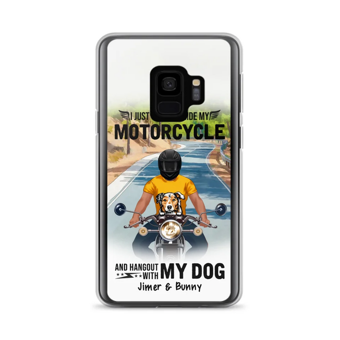 Custom Personalized Dog With Biker Phone Case - Upto 3 Dogs - Gifts For Dog Lover - Hangout With My Dog - Phone Case For iPhone And Samsung