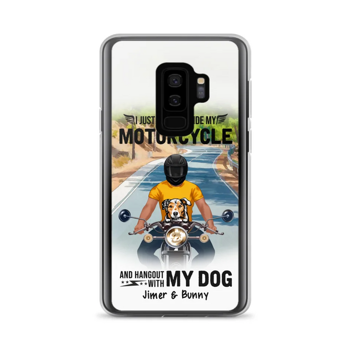 Custom Personalized Dog With Biker Phone Case - Upto 3 Dogs - Gifts For Dog Lover - Hangout With My Dog - Phone Case For iPhone And Samsung